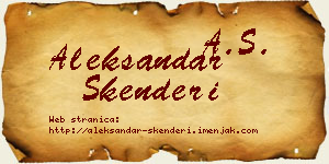 Aleksandar Skenderi vizit kartica